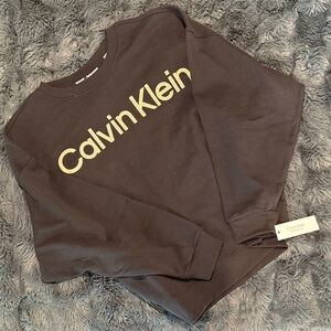 Calvin Klein *NWT Black Sweatshirt with Gold Sparkle Lettering
